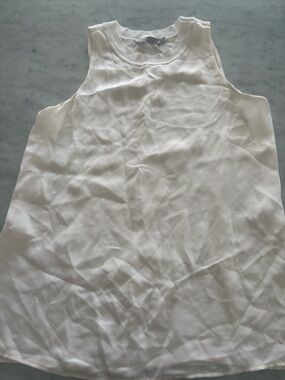 Vince Sill Women's White Tank Top - silk